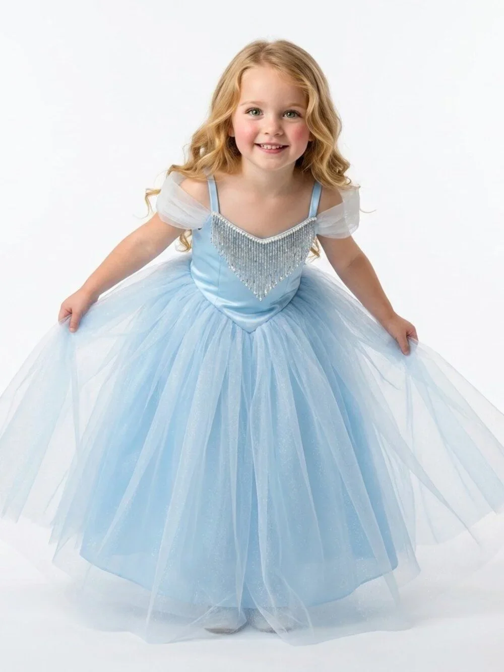 Cinderella Inspired Light Blue Princess Dress Tulle Gown - Picture 1 of 4